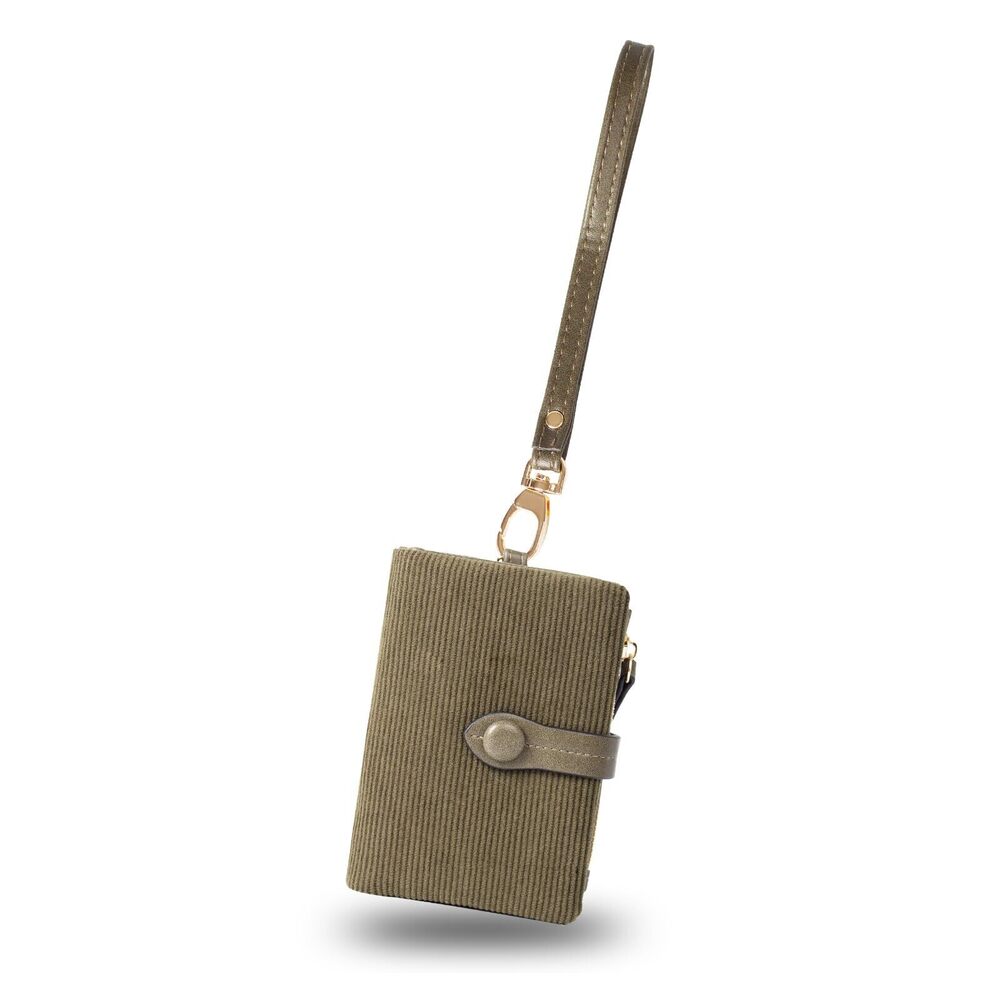8537 Trifold Leather wallet Rfid blocking Wristlet with Card holder id